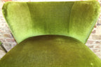 Set van 2 midcentury lounge fauteuiltjes, Chroom / Groen velours