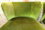 Set van 2 midcentury lounge fauteuiltjes, Chroom / Groen velours