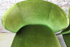 Set van 2 midcentury lounge fauteuiltjes, Chroom / Groen velours